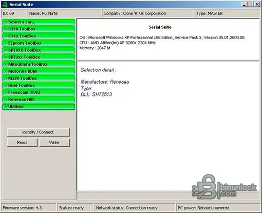 Piasini Engineering interface screenshot