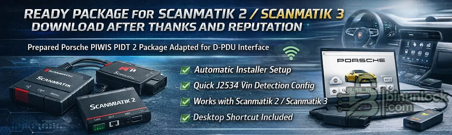 Porsche PIWIS PIDT 2 Scanmatik Integration file screen