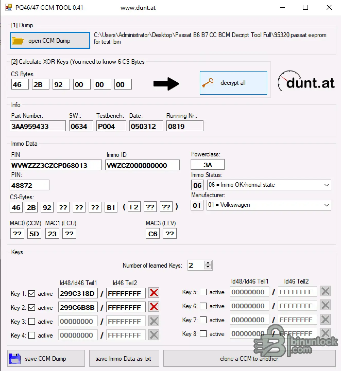 VW Passat B6 B7 CC BCM 0.41 screenshot