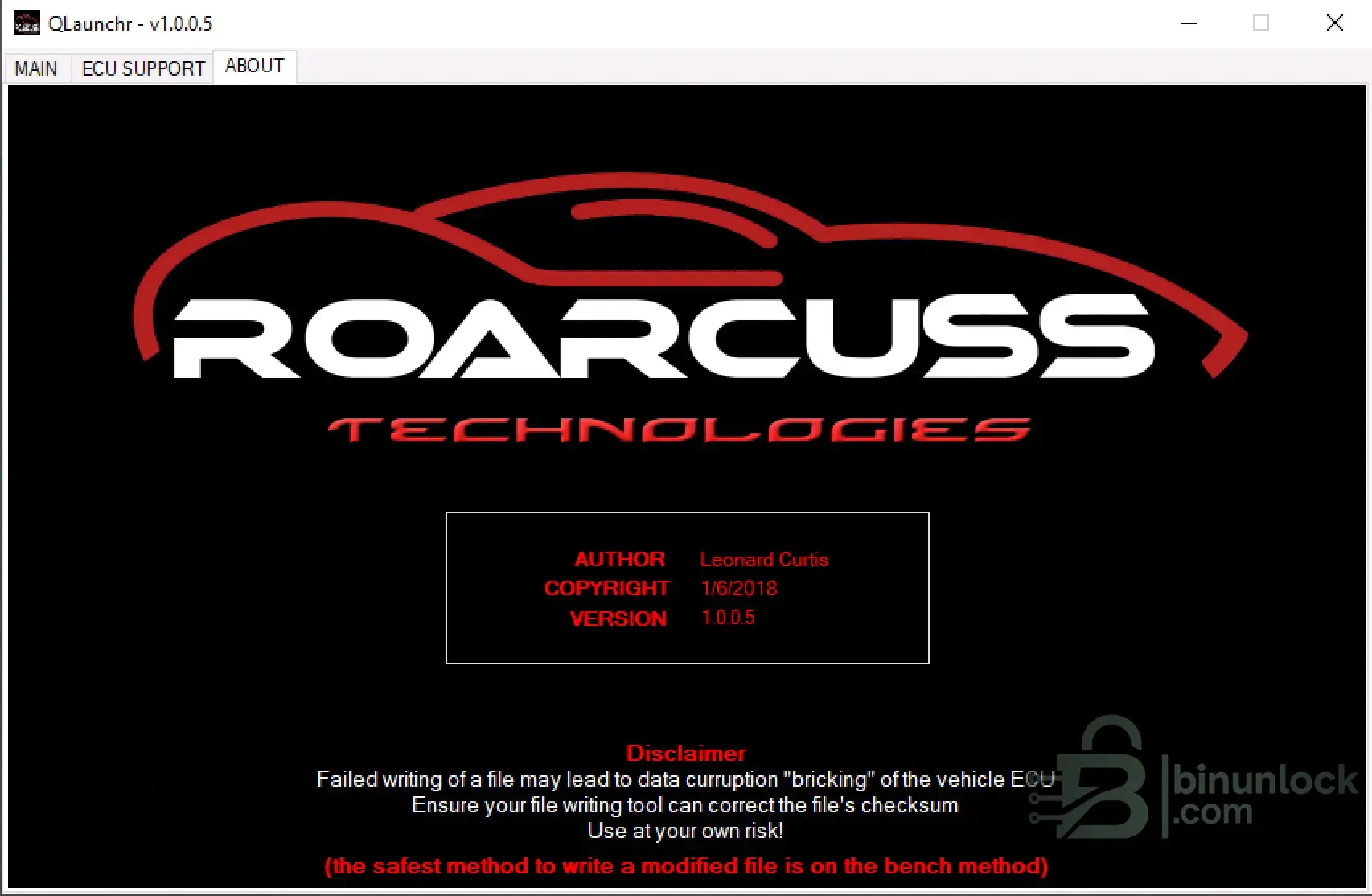 QLaunchr Launch RPM Setpoint Utility ECU 1.0.0.5 checksum screen
