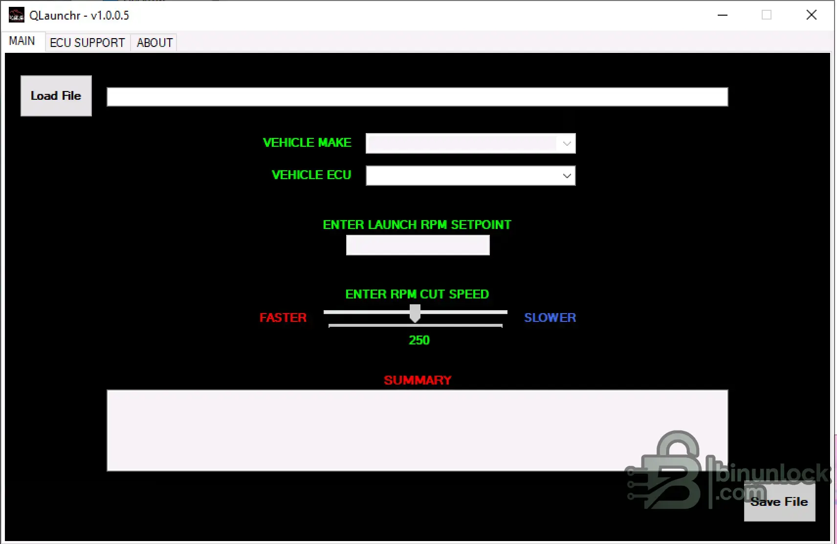 QLaunchr Launch RPM Setpoint Utility ECU 1.0.0.5 screenshot