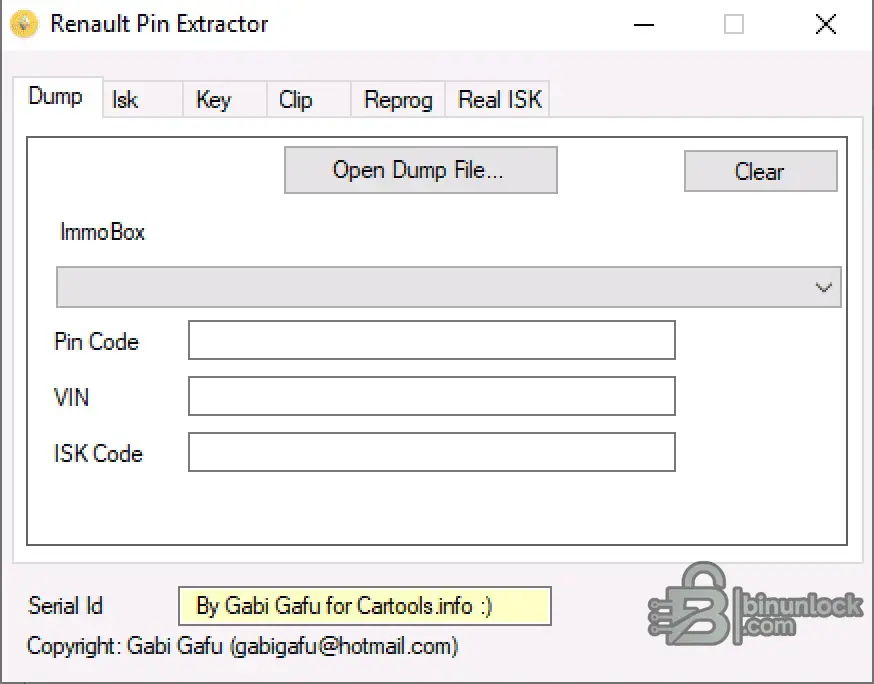 Renault Pin Extractor Gabi Gafu reader screen