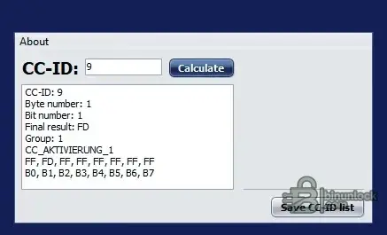 BMW CC-ID OFF Calculator interface screenshot