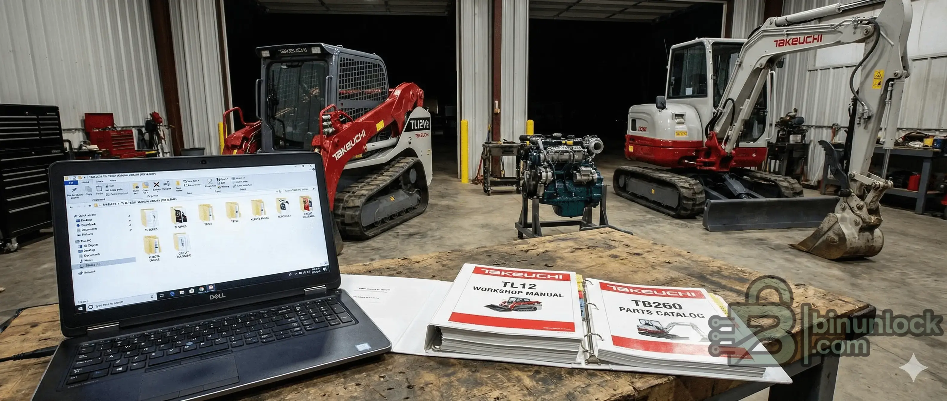 Takeuchi TL TB Service Parts Operator workshop screen