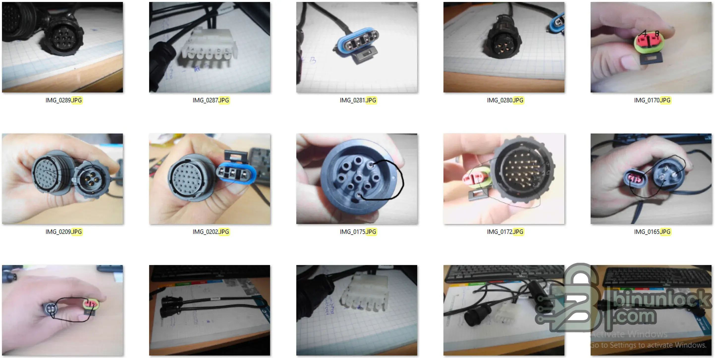 Texa Cable Reference Images Connector Identification screenshot
