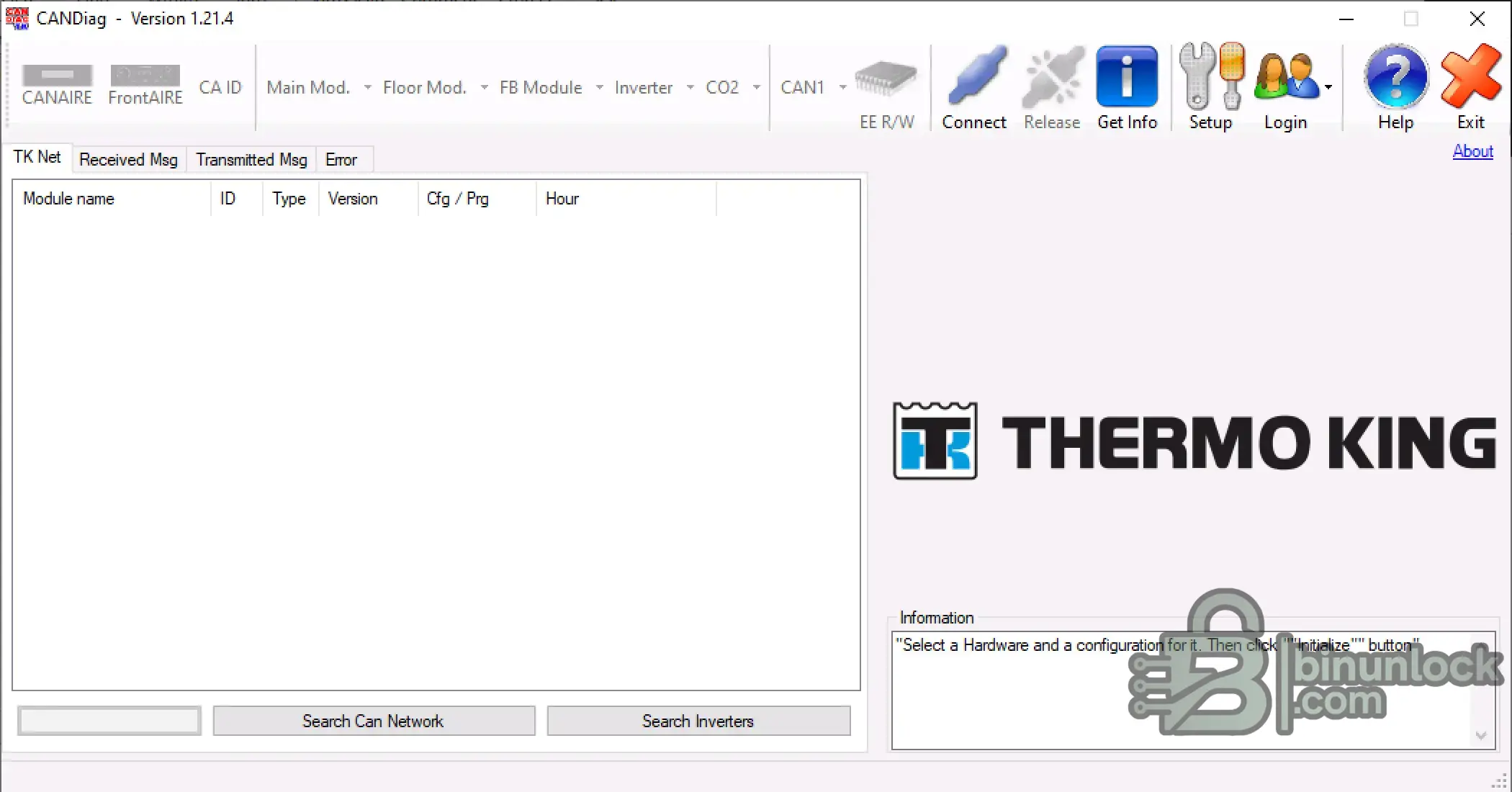 Thermo King CanDiag CAN Bus Diagnostic 1.21.4 interface screenshot