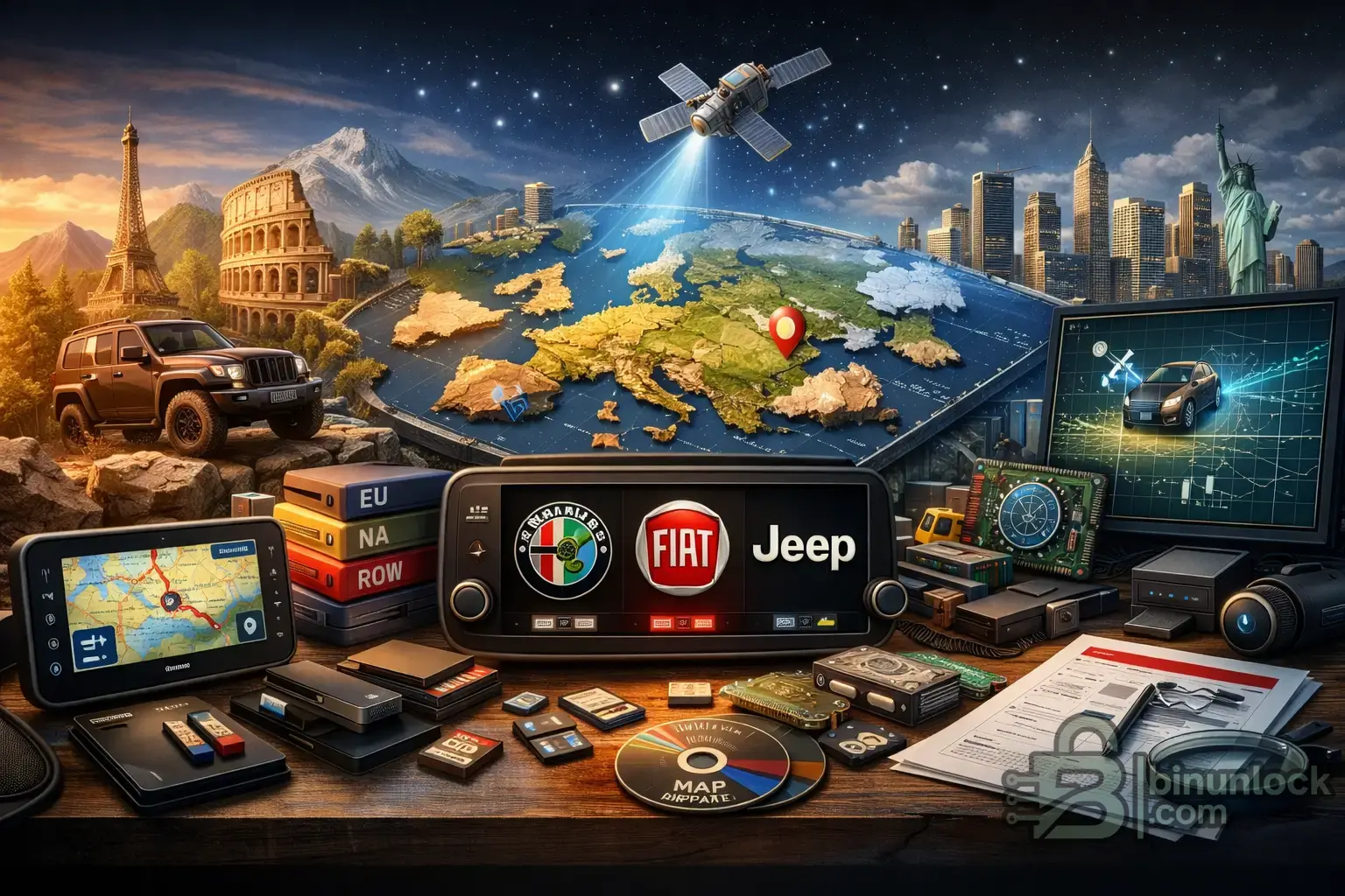Uconnect Navigation EU NA ROW Map menu screen