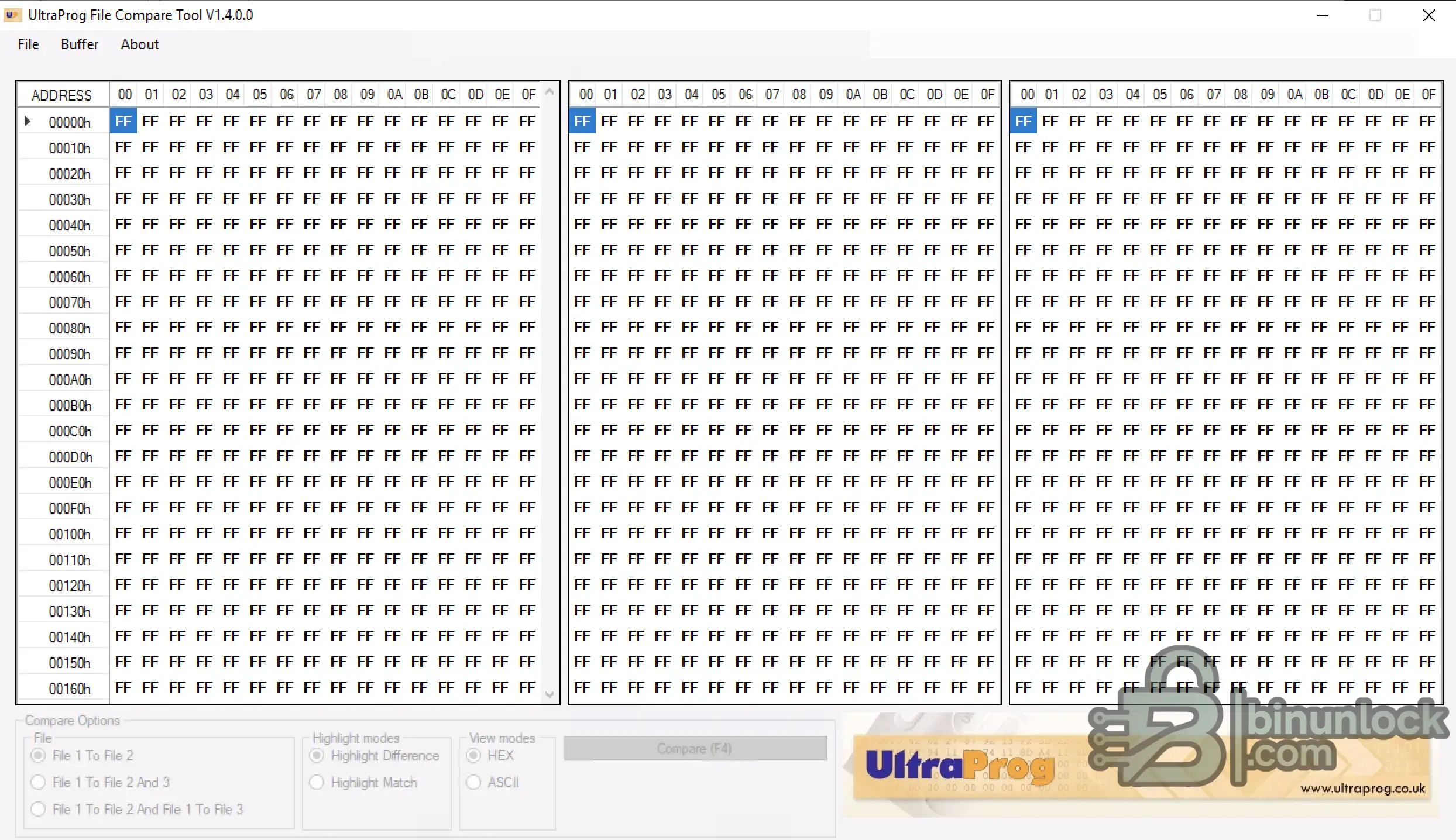 UltraProg Compare 4.0.0 interface screenshot