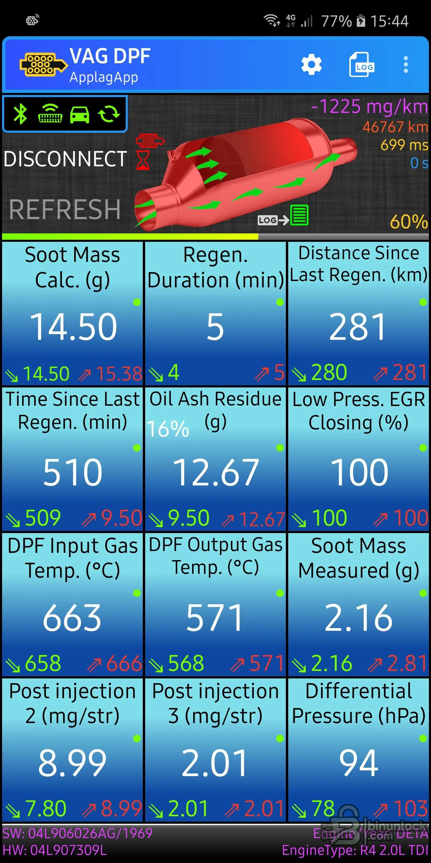VAG DPF screenshot