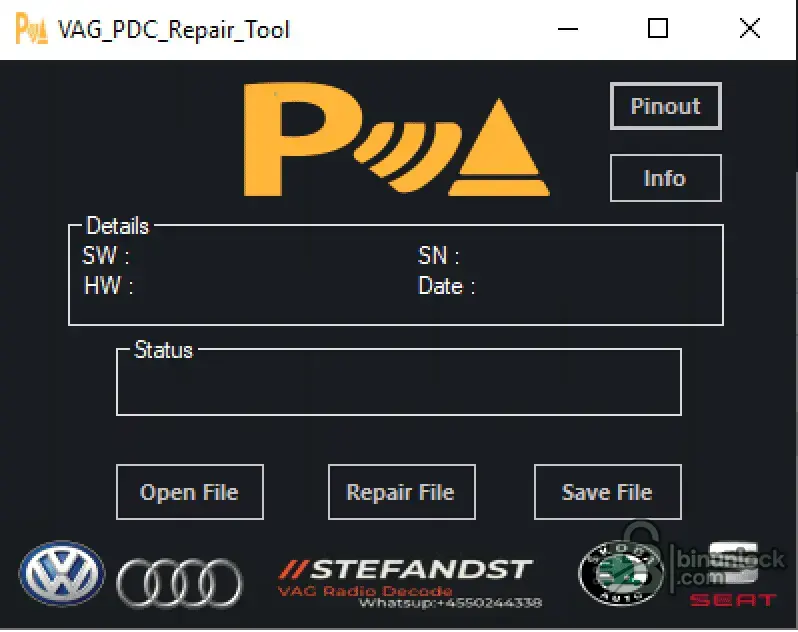 VAG PDC EEPROM Repair function screen