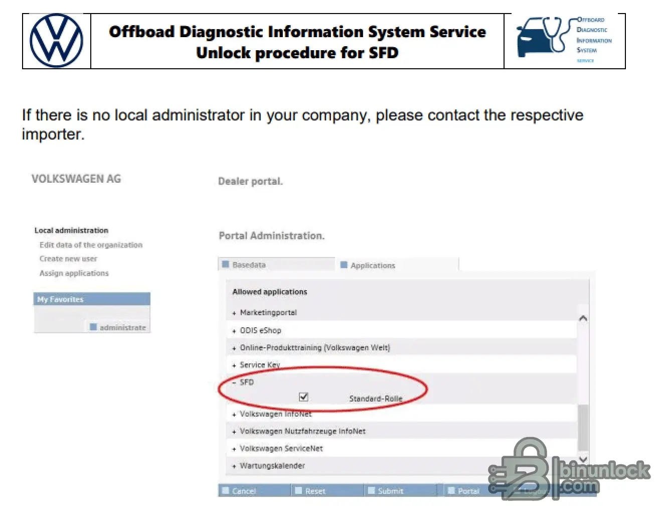 VAG SFD Unlock Procedure diagnostic screenshot