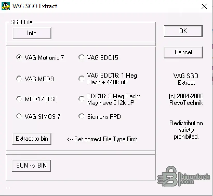 VAG SGO Extract screenshot