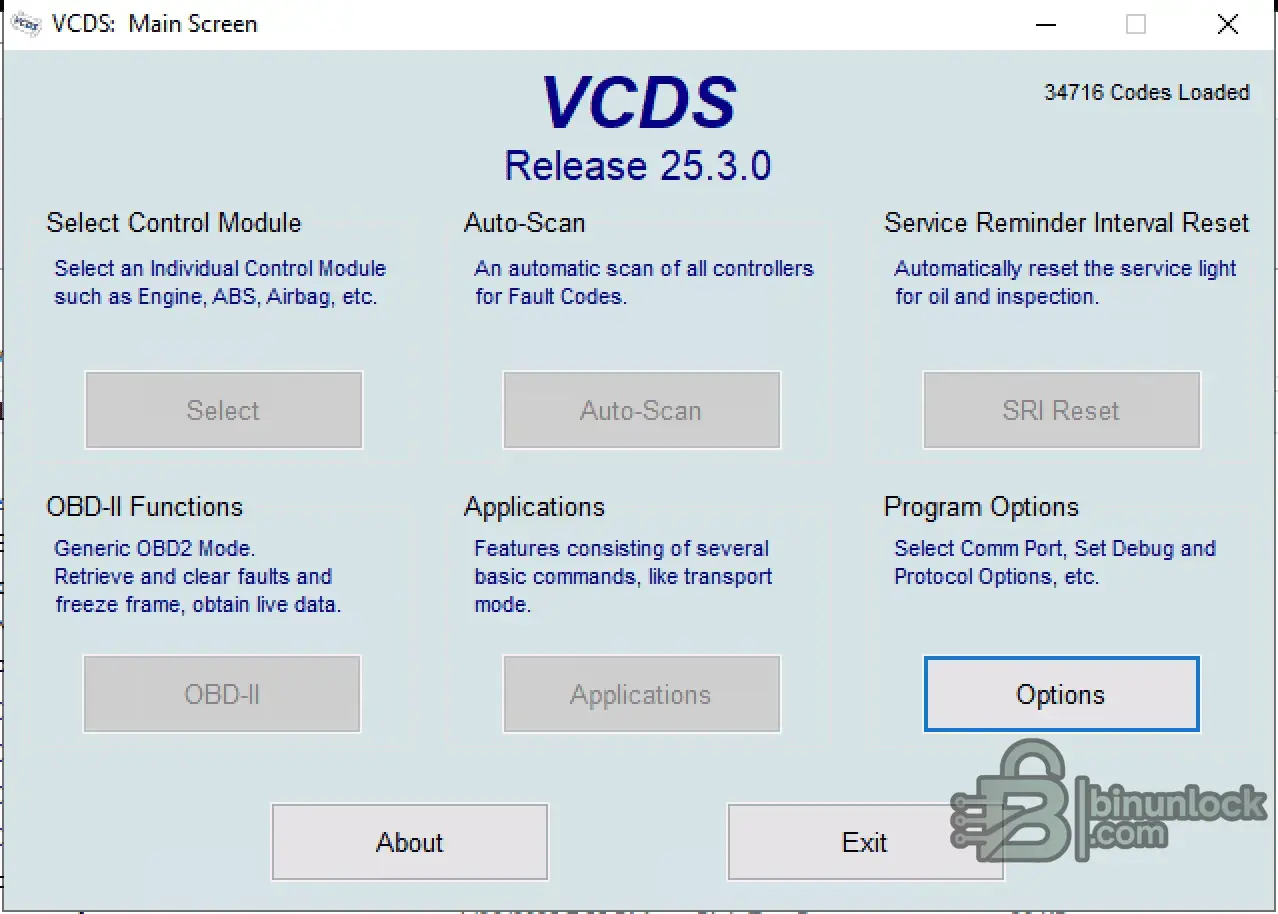 VCDS 25.3.0 diagnostic screen