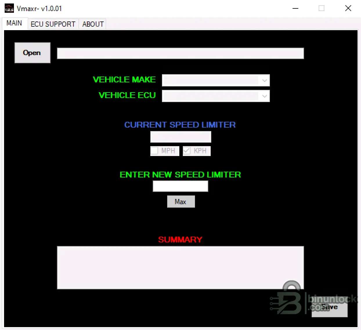 VMAXR ECU Speed Limiter Calibration Editor 0.0.1 screenshot