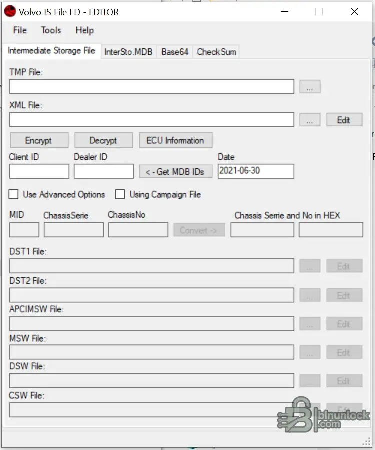 Volvo VisFed ECU Handling XML Editing checksum screen