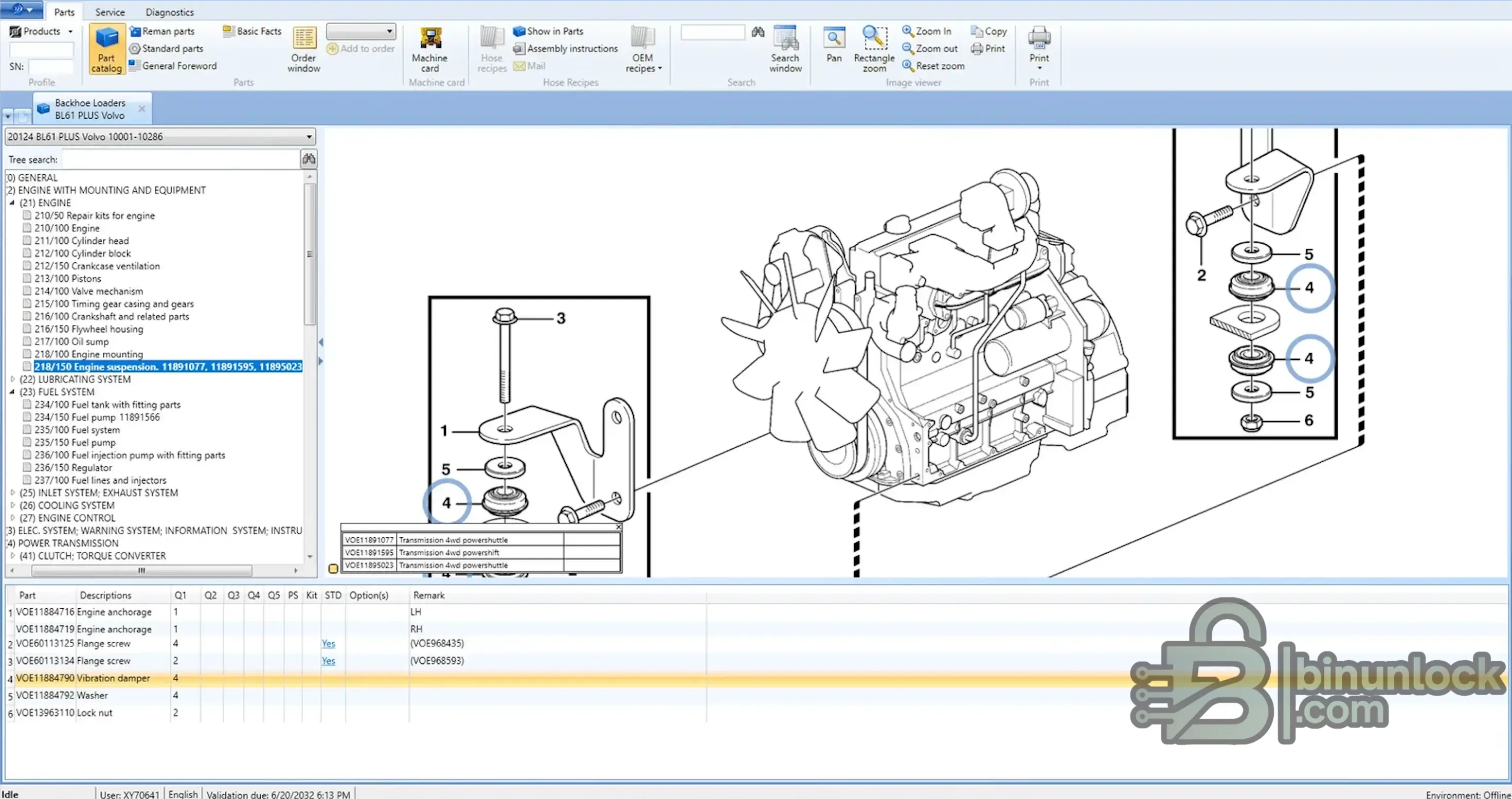 Volvo Prosis VM Parts Service Information 6.9.0 diagram
