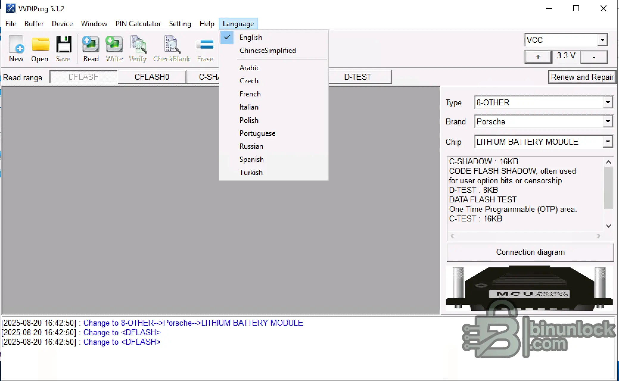 VVDI PROG V5.2.1 menu screen