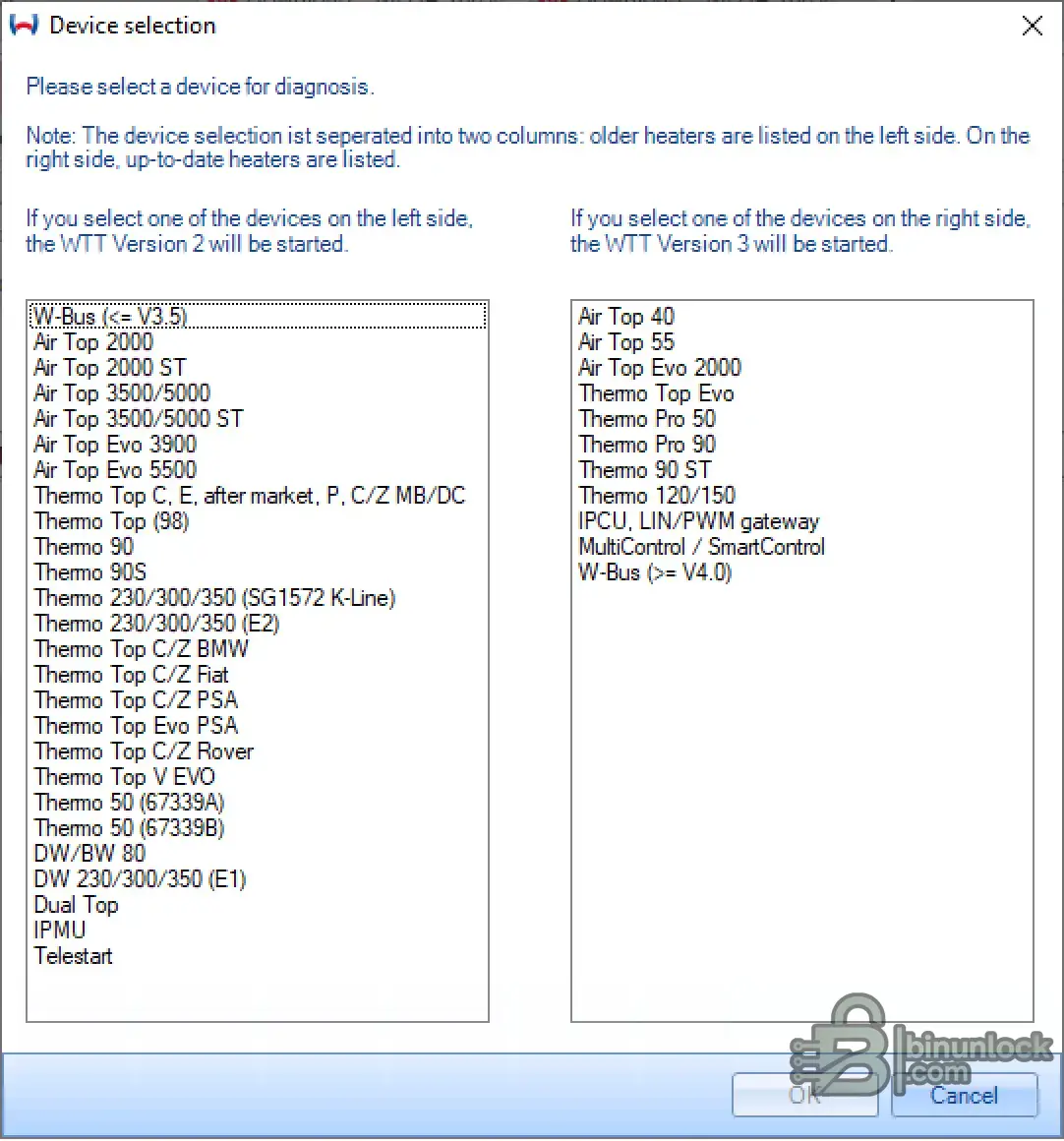 Webasto Thermo Test Multi-Version Heater Diagnostics screenshot