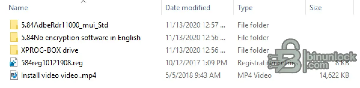XPROG file screen