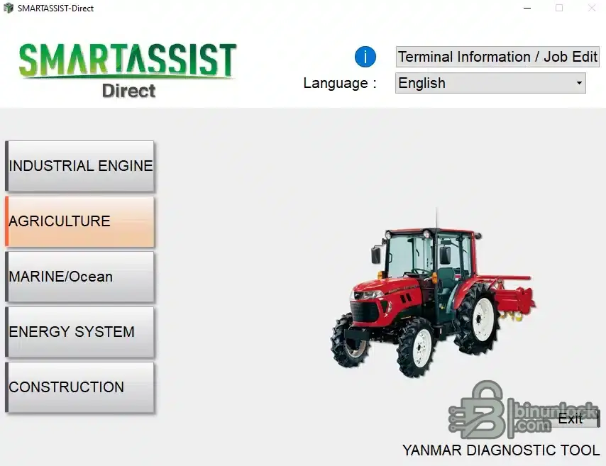 YANMAR SMARTASSIST- SA- Diagnostic menu screen