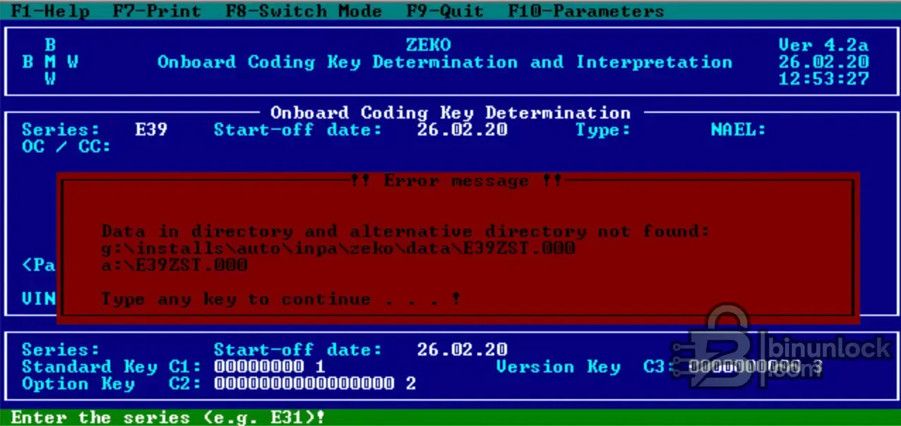 BMW ZCS SA FA Decoder Option coding screen
